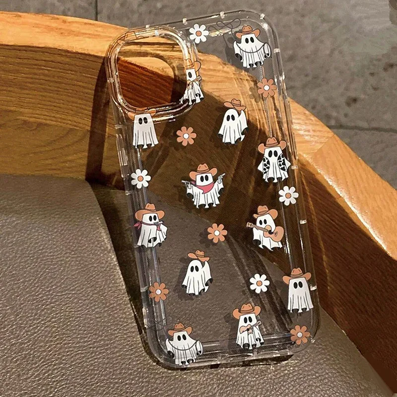 Funda de teléfono transparente con Airbag de fantasma de calabaza de Halloween para Xiaomi Poco X6 F5 X3 Pro Mi 13 12 11 Lite 5G 14 12T 13T Pro - imagen 2