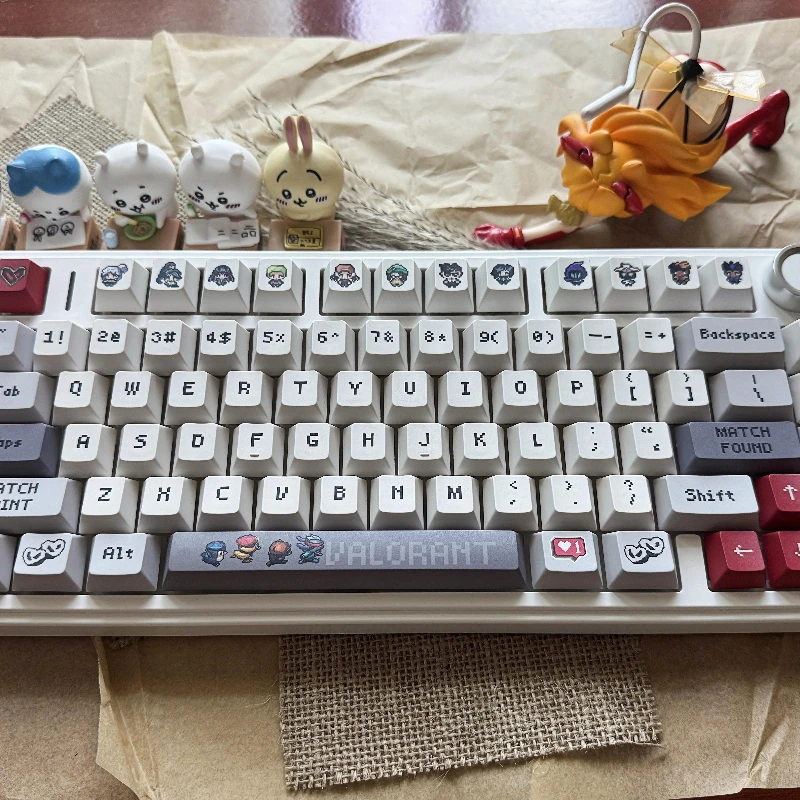 Juego de teclas con tema JETT Pixel, perfil de cereza PBT, 161 teclas, teclas originales personalizadas hechas a mano para accesorios de teclado mecánico - imagen 5