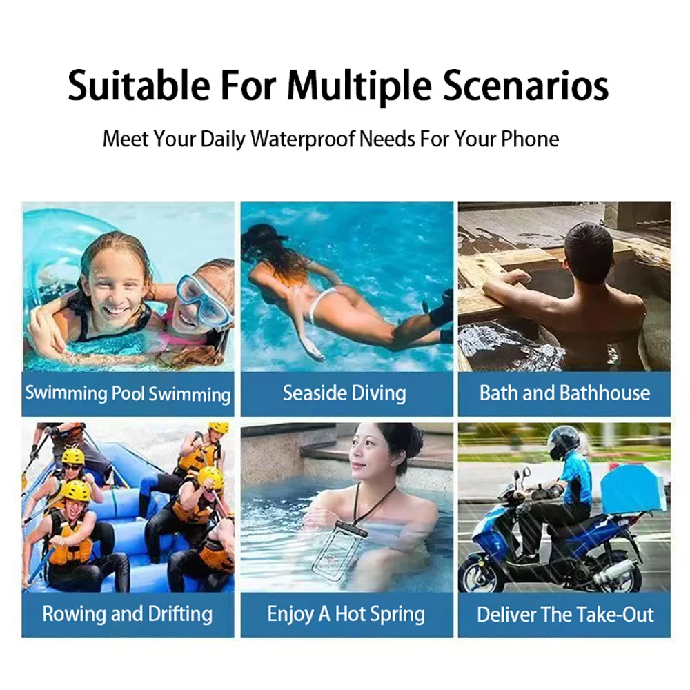 Funda de teléfono Universal impermeable, bolsas de natación, funda de bolsa a prueba de agua, funda de teléfono seca subacuática para iPhone 16 Samsung Xiaomi - imagen 5