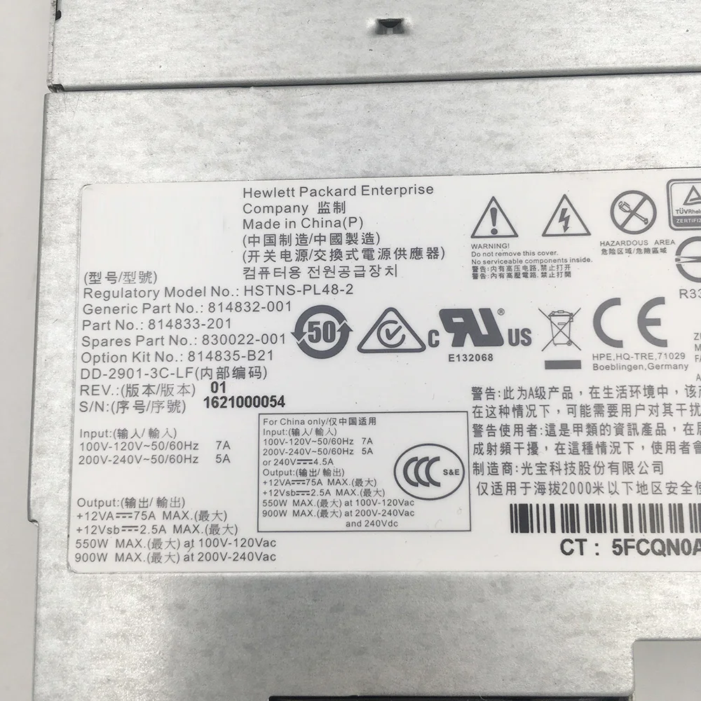 HSTNS-PL48 para fuente de alimentación HP 160G9 814832-001 830022-001 814835-B21 - imagen 5