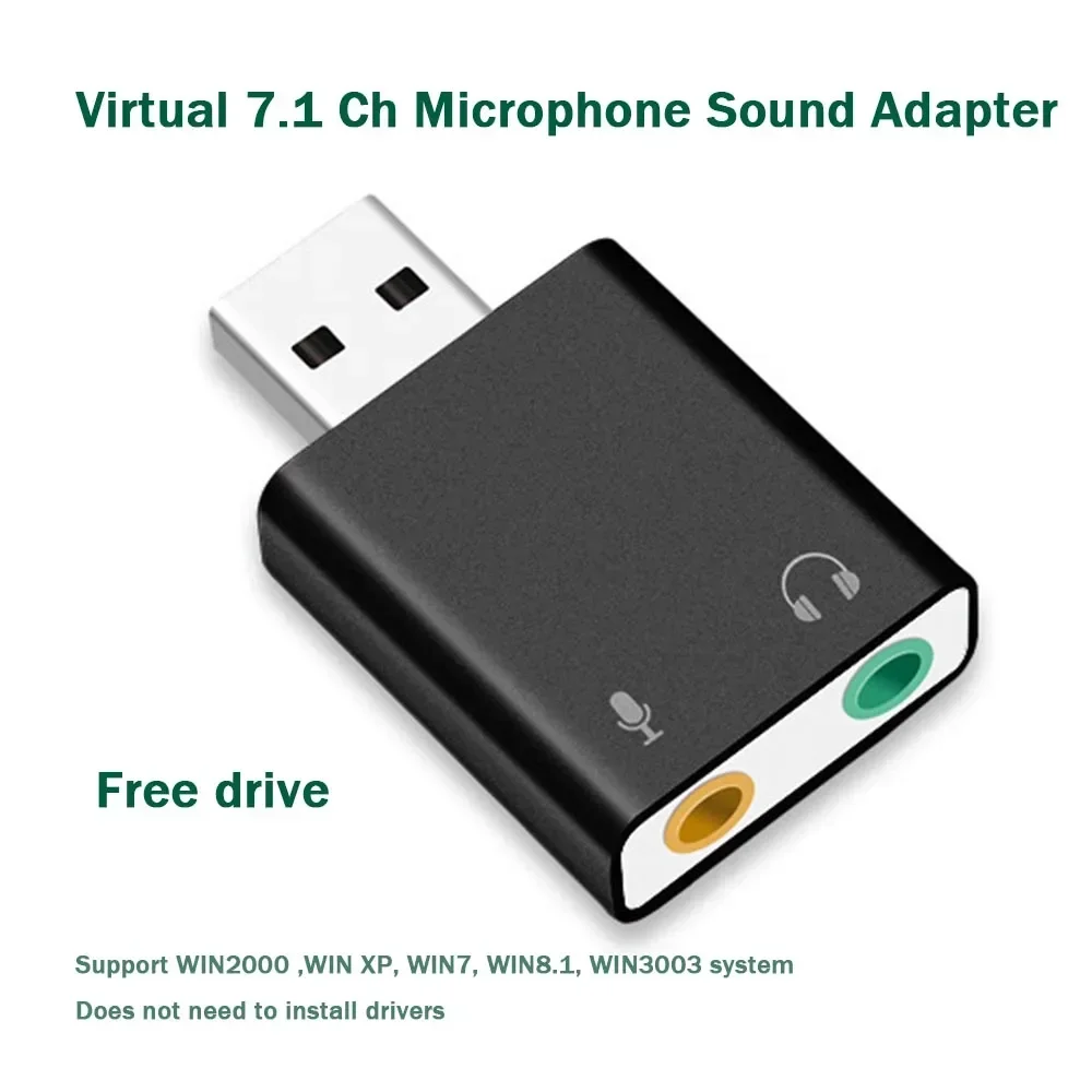 Tarjeta de sonido USB, interfaz de Audio, adaptador de auriculares, tarjeta de sonido externa, tarjeta de sonido para micrófono, altavoz, ordenador portátil - imagen 4