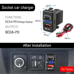 Cargador USB-C para Coche PD QC3.0 12V Compatible con Toyota