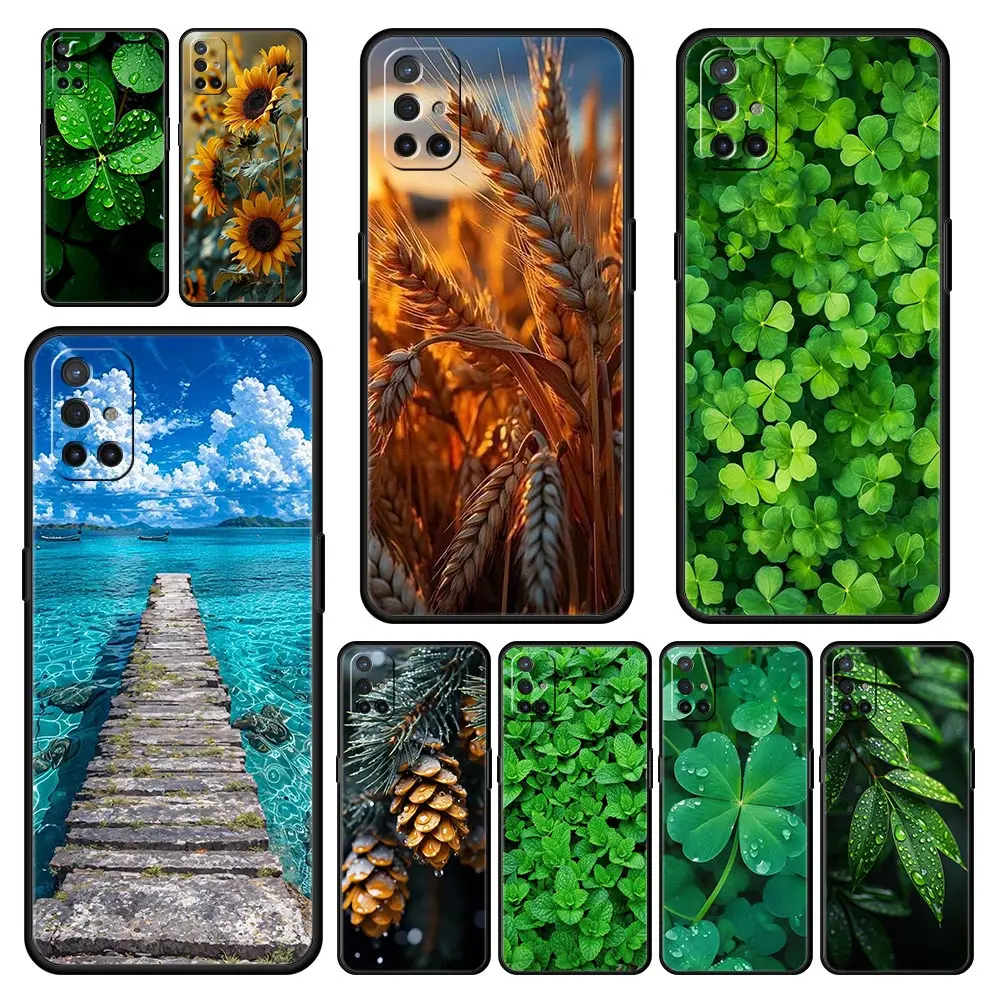 Funda de teléfono para OnePlus 12 11 10 9 Pro 9T 12R 10R 9R 9RT 10T 8T 7T Nord 2T CE 2 5G N200 N10 N100 cubierta hierba de la suerte