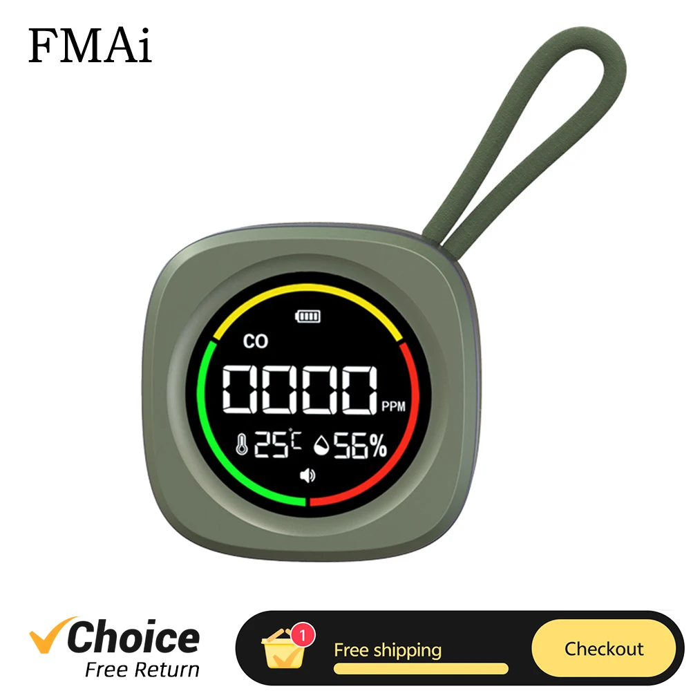 Monitor de calidad del aire serie FMAI K5 Batería de 1000 mAh Carga USB tipo C para interiores y viajes - imagen 2