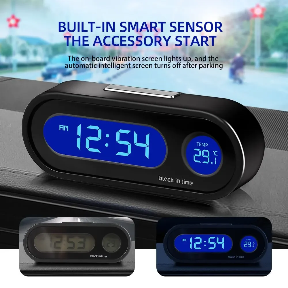 Mini reloj electrónico para coche, reloj de tiempo, relojes para salpicadero automático, termómetro luminoso, retroiluminación LCD, pantalla Digital, accesorios para coche - imagen 4