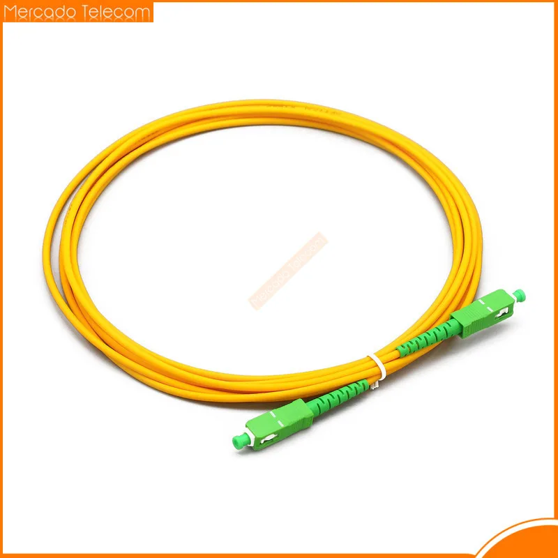 Cable de conexión de fibra óptica, accesorio Simplex G652D de un solo modo, SC, APC y UPC, 1M, 3,0mm o 2,0mm, 50 piezas