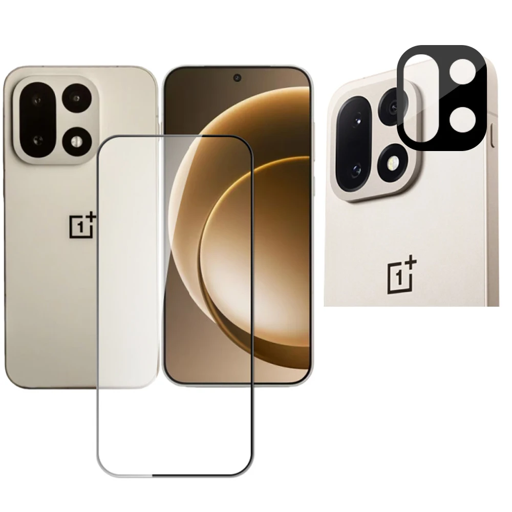 Vidrio templado 2.5D 9H para Oneplus 15 5G Protector de pantalla Lente de cámara de película para Oneplus15 5G (soporta huellas dactilares ultrasónicas)