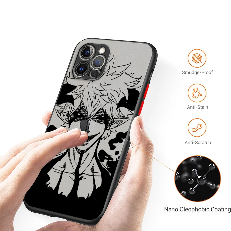 B-trevo negro lindo fresco esmerilado translúcido para Apple iPhone 15 14 13 12 11 XS XR X 8 7 SE Pro Max Plus Mini funda de teléfono mate - imagen 3