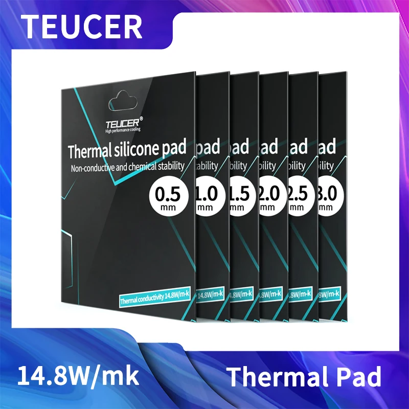 TEUCER 14,8 W/mk almohadilla térmica conductora de calor ordenador portátil GPU tarjeta VGA CPU disipador de calor refrigeración hoja de grasa de silicona conductora