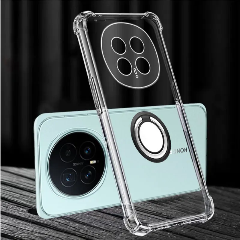 Para Honor Magic 8 Pro 8lite cubierta transparente con soporte de anillo para Honor Maigc 8 Pro 8Lite Airbag funda de teléfono de silicona suave a prueba de golpes - imagen 2