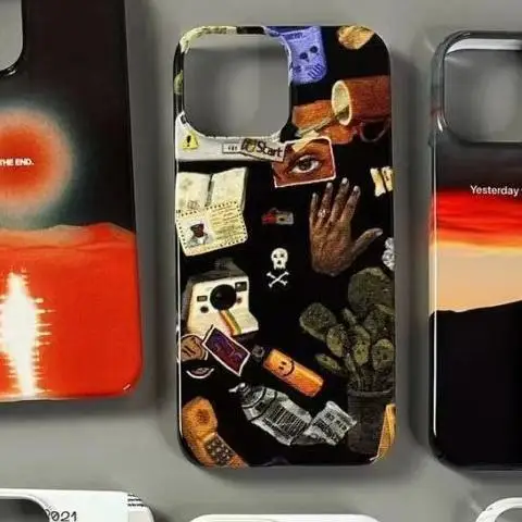 Funda de teléfono con paisaje de arte creativo de lujo INS para iPhone 16 15 14 13 12 11 Pro Max XS XR XSMax 6 7 8 Plus, funda dura HD brillante para PC - imagen 2
