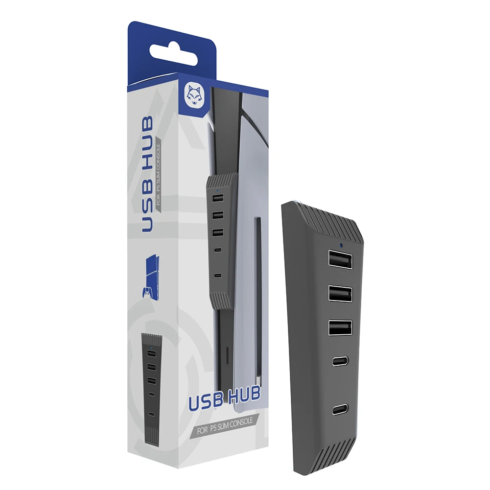 Hub USB de 5 puertos Hub expansor divisor USB con 3USB + 1 puerto tipo C + 1 tipo C 3.1 para Playstation 5 Slim (disco/edición digital) - imagen 5
