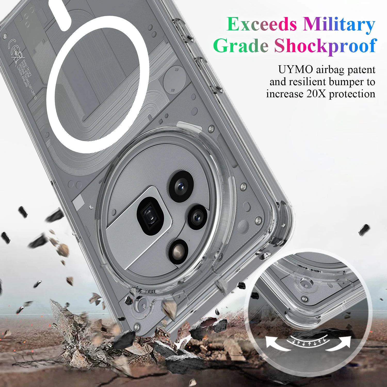 Funda para nada teléfono 3A Pro Magsafe magnético TPU acrílico transparente todo envolvente cubierta a prueba de arañazos para nada teléfono 3 A Pro - imagen 5