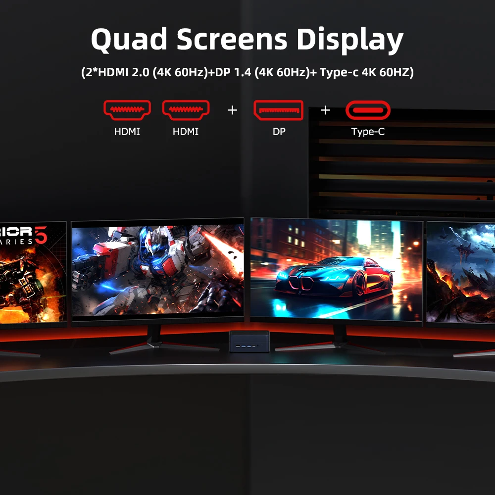 TexHoo AMD R7 6800H 6600H 6600U 7530U 5800H 4800H 4500U Mini PC DDR5 NVMe SSD WiFi 6 BT5.2 HDMI DP Dual LAN computadora de escritorio - imagen 4