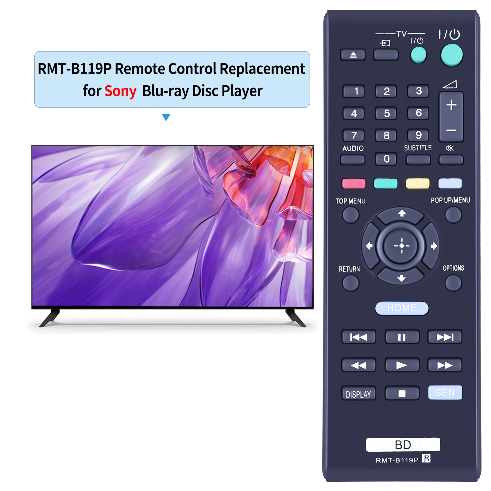 Nuevo para Sony BLU-RAY Control remoto RMT-B119P BDP-S5200 BDP-S4100 BDP-S190 BDP-S5100 BDP-S490 BDP-S590 control remoto - imagen 2