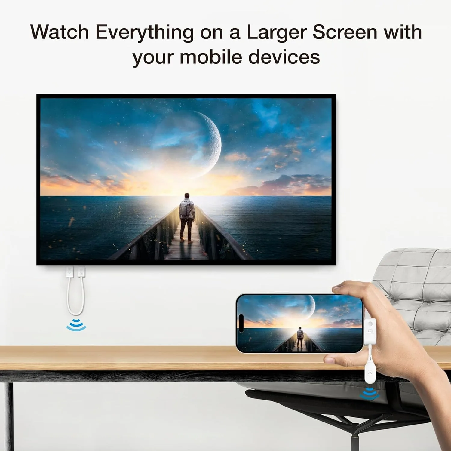 Proyección inalámbrica tipo C a pantalla 1080P, transmisor y receptor compatible con HDMI para Monitor HDTV de teléfono portátil Thunderbolt3 - imagen 3