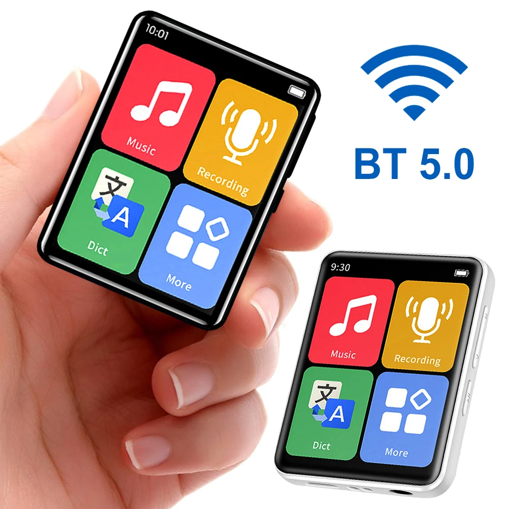 Reproductor de MP3 BT 5.2 Reproductor de música con pantalla táctil y radio FM Reproductor portátil de regalo
