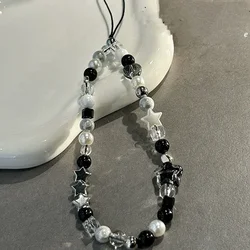 Correa para móvil de perlas y estrellas, diseño artesanal