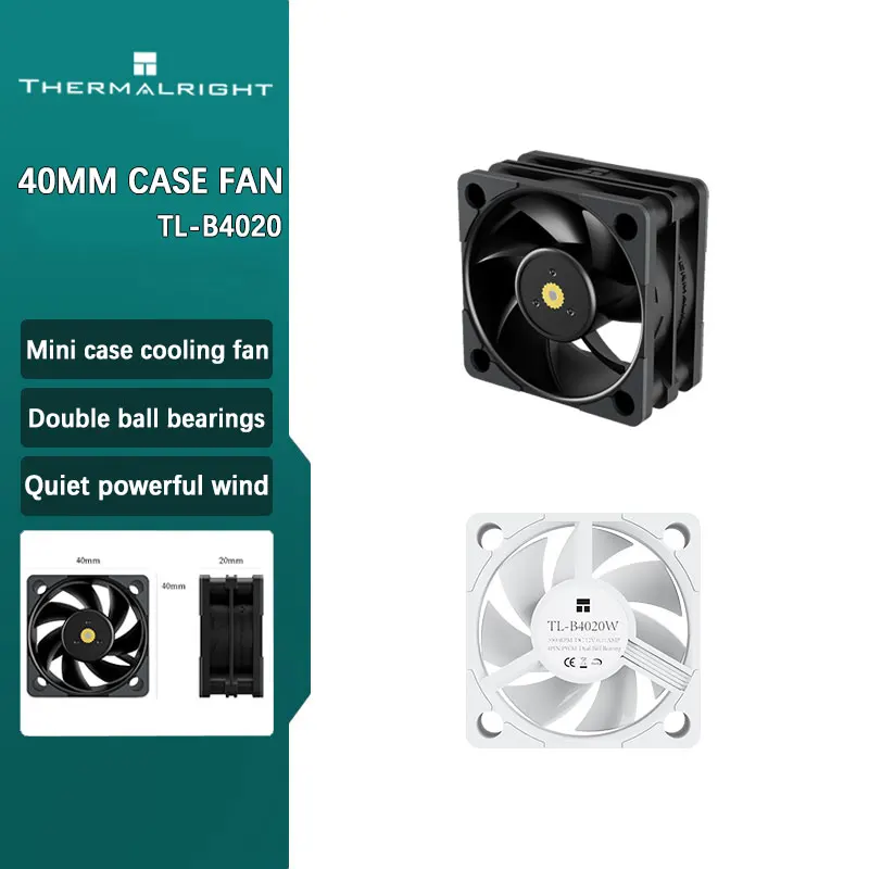 Thermalright TL-B4020 40MM PWM Mini ventilador de refrigeración con doble rodamiento de bolas 5500RPM silencioso potente ventiladores de refrigeración para computadora de escritorio