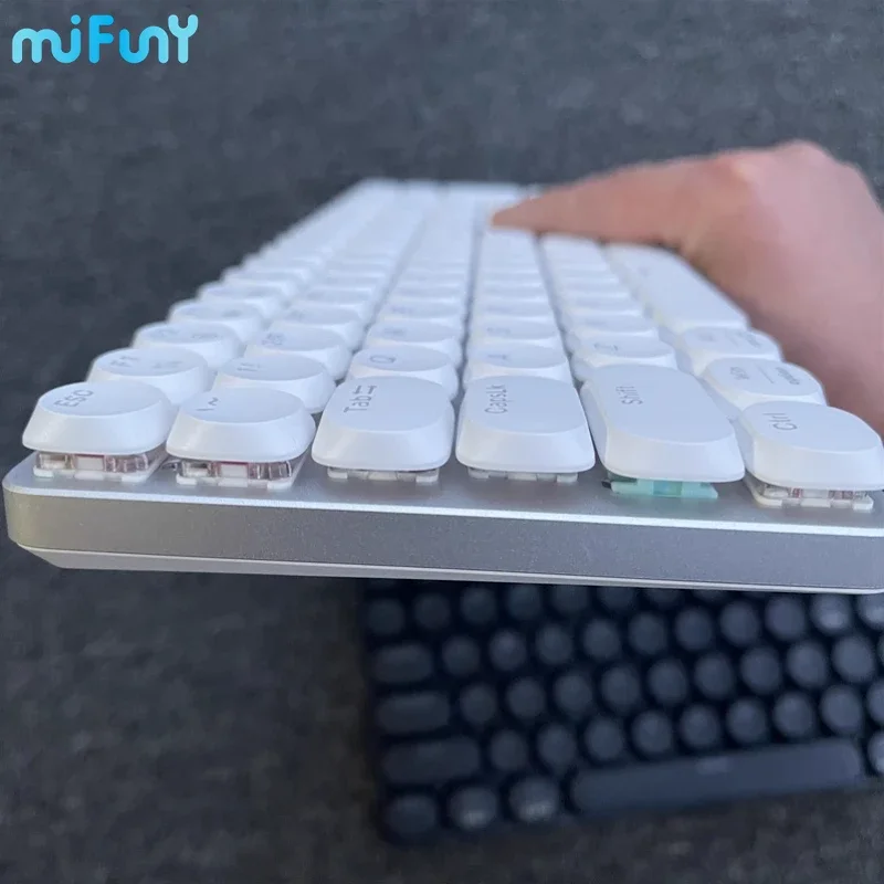 MiFuny-Teclado mecánico para videojuegos, dispositivo inalámbrico de bajo perfil con Bluetooth 60% 100%, modo triple, intercambio en caliente, RGB, retroiluminado, para oficina - imagen 5
