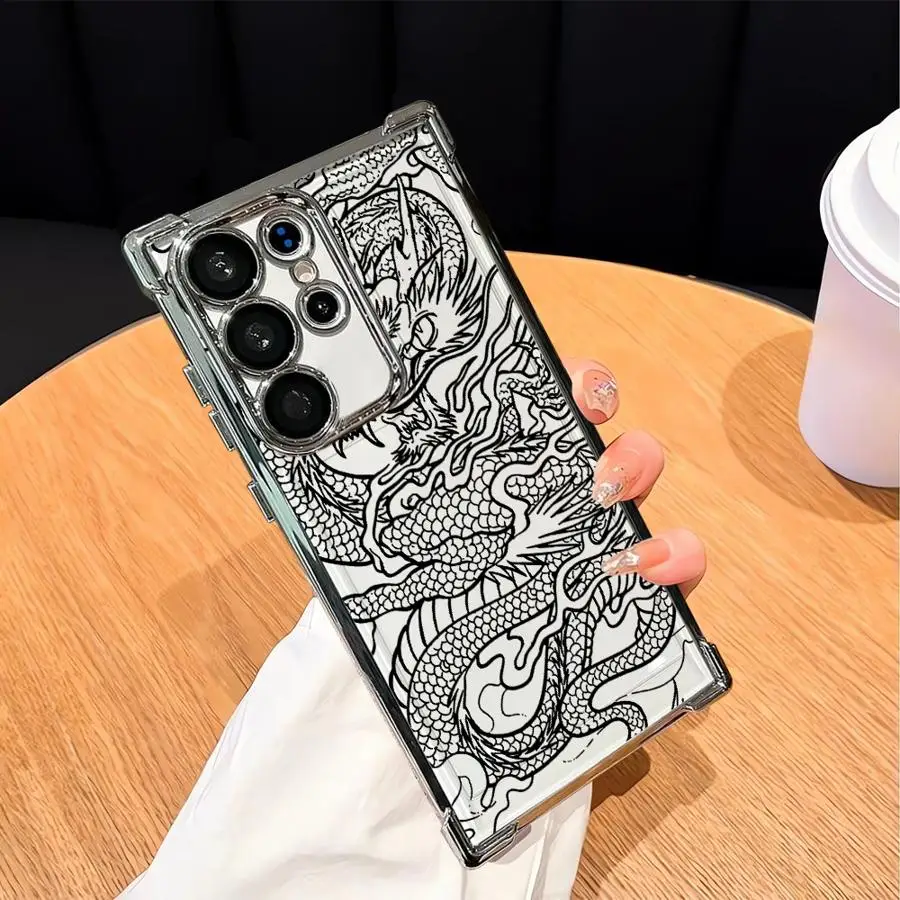 Cool Chinese Loong Funda para Samsung Galaxy S23 S22 Ultra S21 Plus S20 FE S25 Edge S24 Funda transparente - imagen 3