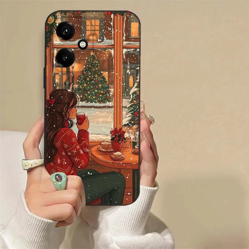 Patrón de Navidad para niñas para Honor X9C X9B X9A X9 X8C X8B X8A X8 X7C X7B X7A X6B X6A X60i X5B 5GBlack funda de teléfono - imagen 3