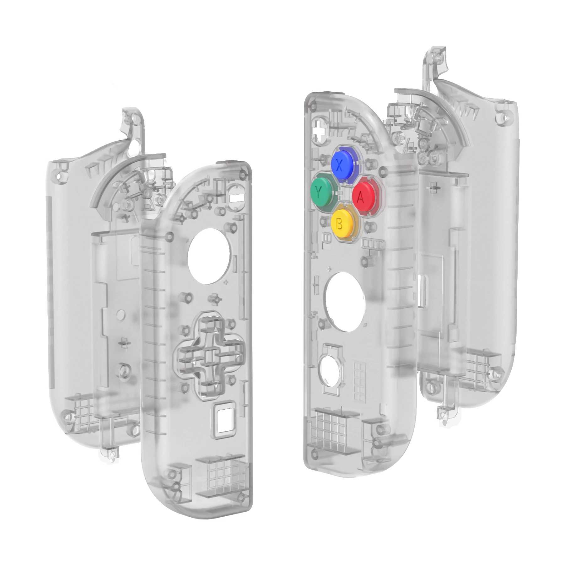 eXtremeRate Switch Gamepad Funda de repuesto Juego de botones de cubierta de carcasa para Nintendo Switch NS JoyCon y NS OLED JoyCon - Serie transparente - imagen 5