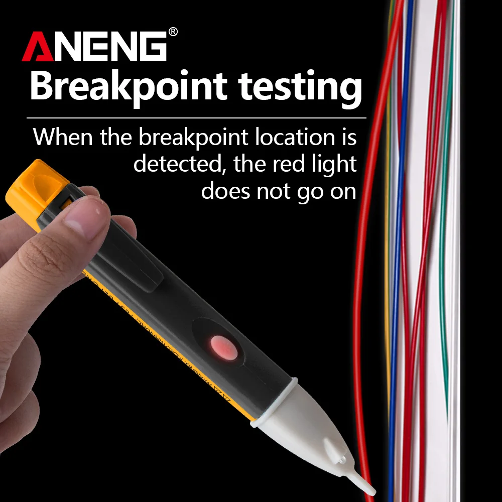 Indicador eléctrico 90-1000V enchufe sin contacto pared toma de corriente CA Detector de voltaje Sensor 1AC-D herramientas de bolígrafo probador de luz LED - imagen 3