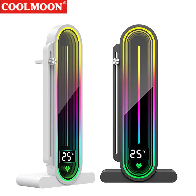 COOLMOON AOSOR GH3 Pro pantalla de temperatura soporte para tarjeta gráfica ordenador ARGB soporte de lente ajustable Vertical