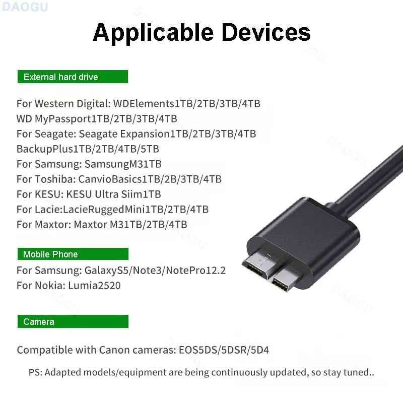 Conector de Cable USB 3,0 tipo A a Micro B, Cable de datos de carga rápida, Cable USB A a Micro B, adaptador corto para disco duro externo - imagen 5