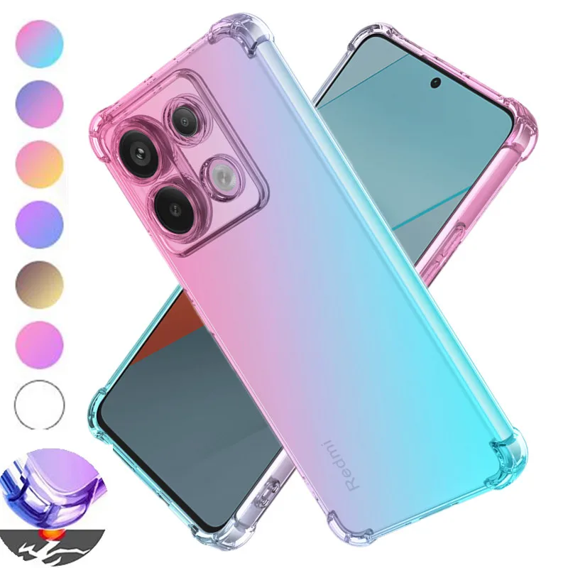 Funda de TPU con gradiente a prueba de golpes para Xiaomi Poco F6 X6 Pro 5G F5 F4 GT X4 M6 M5 M4 Pro, funda protectora, Coque Capa