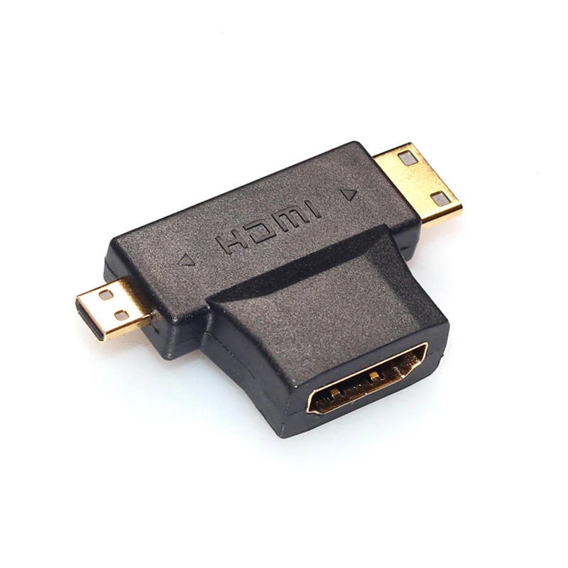 Adaptador Micro mini HDMI Compatible con HDMI, convertidor de vídeo tipo A hembra a tipo D macho, adaptador Compatible con HDMI