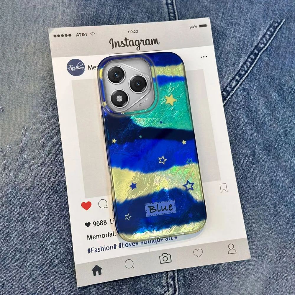 Funda de teléfono Retro con estrella degradada azul para mujer y niña, funda para Honor 400, 200, 90 Smart Pro Magic7 6 5 70 Lite X9a X9c X8b X8a X8c X7c - imagen 5
