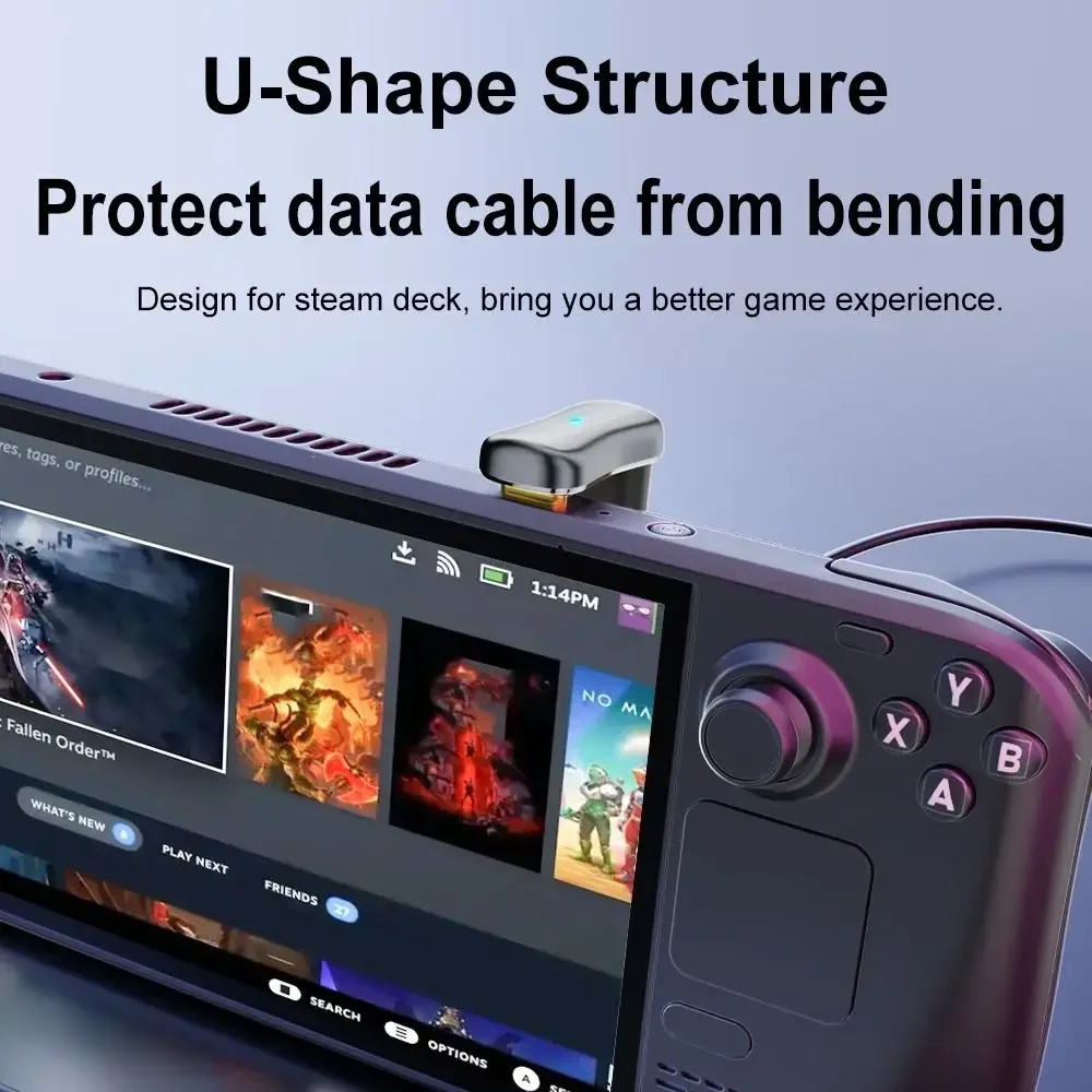 Adaptador USB-C Macho a Hembra PD 140W Carga Rápida para Steam Deck - imagen 3