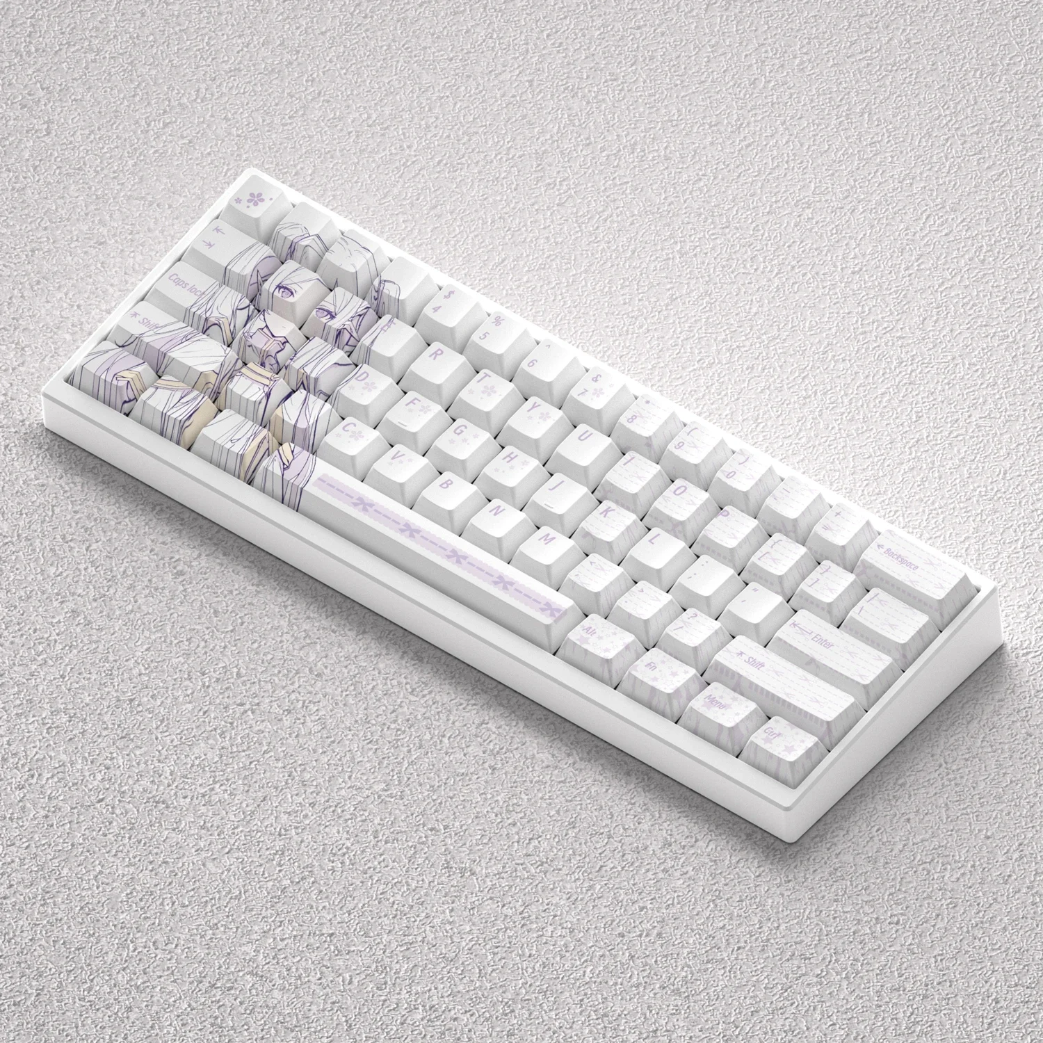 Teclas de 73 teclas Frieren PBT Dye Sub Cherry Blue Anime Comic White para teclado mecánico 60% 65% 68% GK61 Anne Pro2 Akko Fun60 - imagen 4