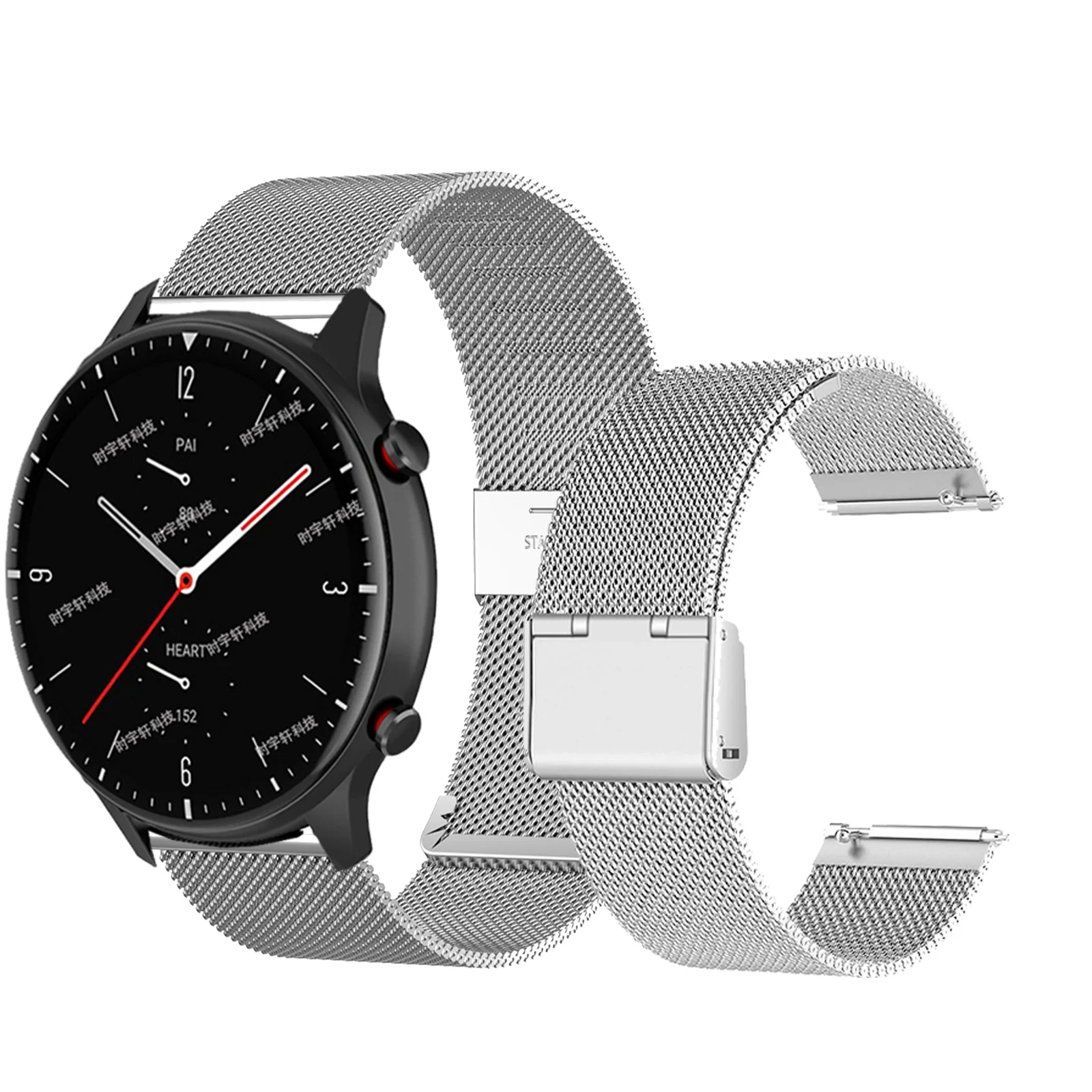 Para Huami Amazfit GTR 47mm Correa de reloj 22mm pulsera de bucle de Metal para Amazfit GTR 4 3 2 2E Correa GTR3 Pro Accesorios Correa