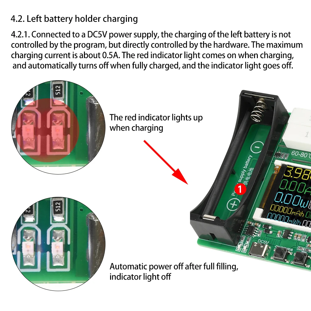 Módulo probador de capacidad de batería de litio 18650, MAh MWh, módulo Detector de energía de batería Digital, probador de batería 18650 - imagen 3