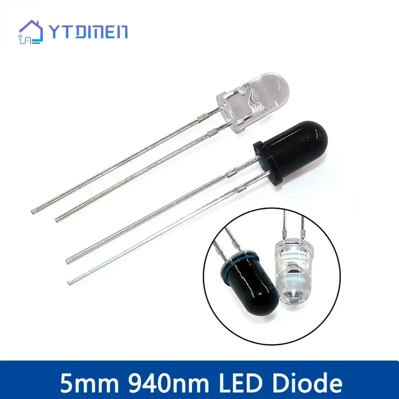 20 unids/set F3 F5 diodo 940nm 3mm 5mm F3 F5 LED emisor de infrarrojos y diodo receptor IR F3 F5 LED diodos para Arduino DIY Kit