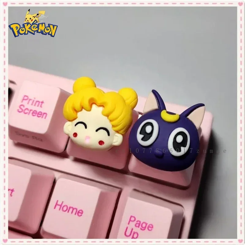 Pokemon DIY Sailor Moon Luna amor alas barra espaciadora teclas Pikachu Teclado mecánico Cherry MX Axis accesorios regalos - imagen 5