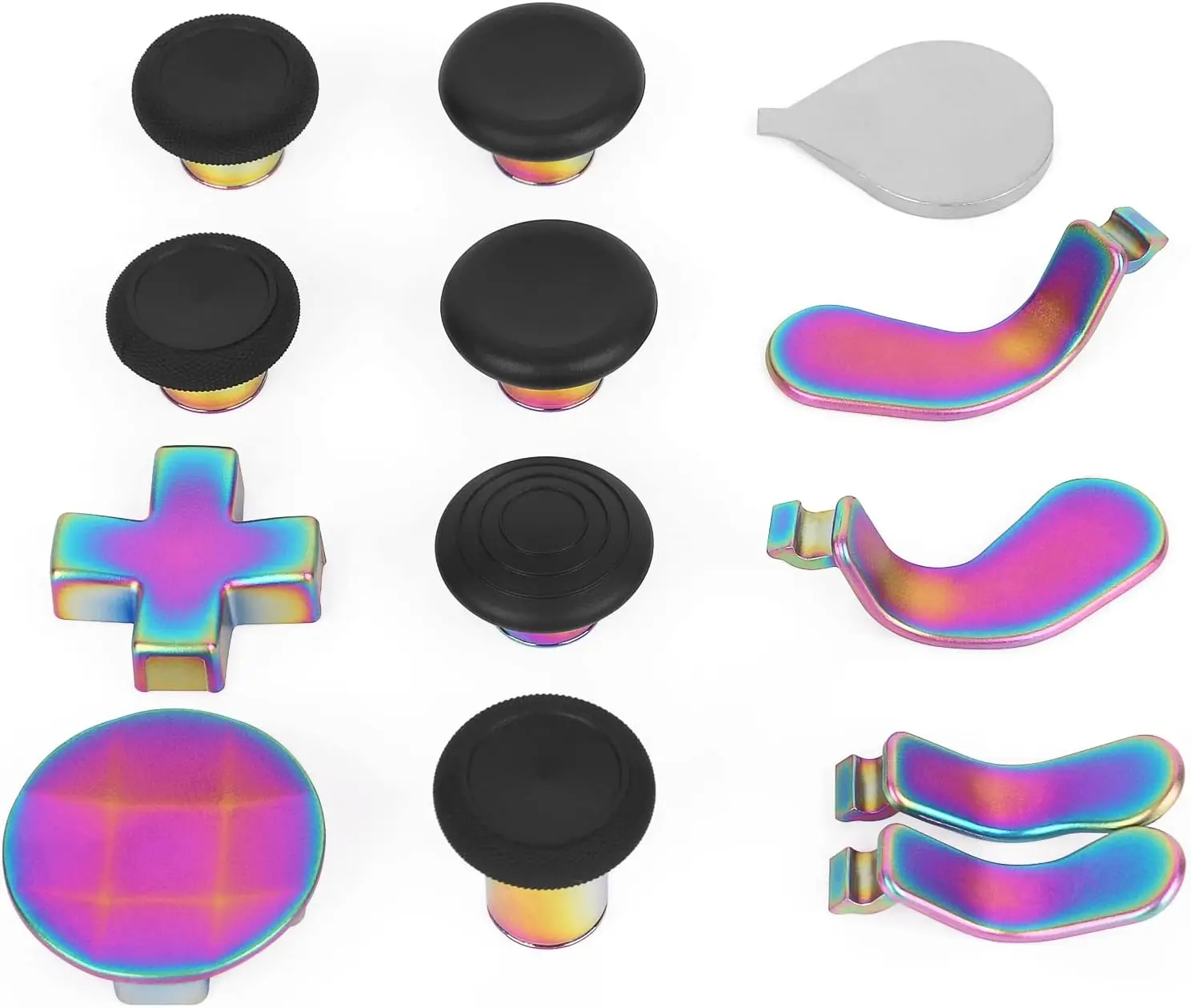 Thumbsticks de metal 13 en 1 para controlador Xbox One Elite Series 2, joysticks de intercambio Mod 6 de metal, 4 paletas, 2 almohadillas D, 1 herramienta