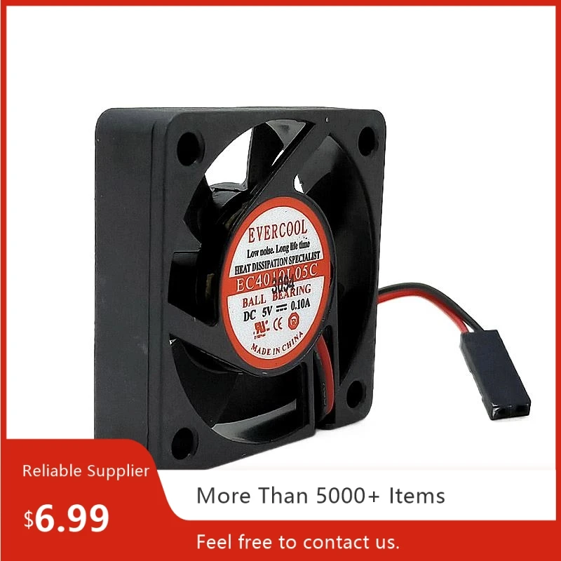 para ventilador de refrigeración EVERCOOL de 40 mm, 5 V, EC4010L05C. Micro ventilador para enrutadores, decodificadores y electrónica compacta.