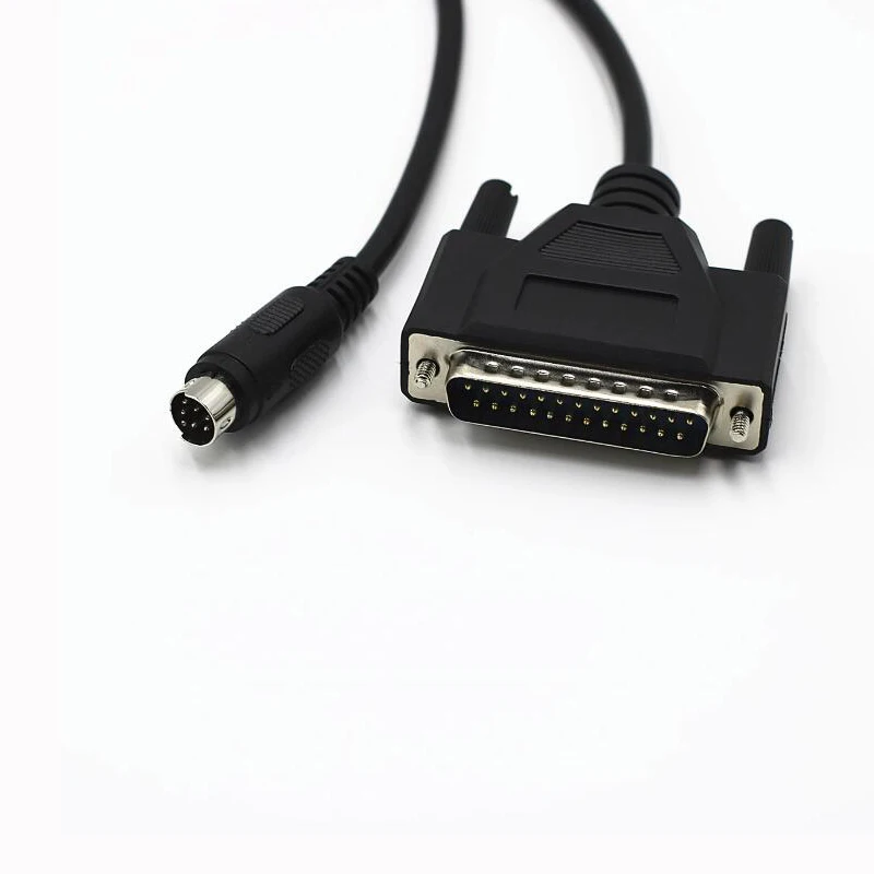 Haitech-pantalla táctil PWS con cable de comunicación Mitsubishi FX PLC MD8, Puerto redondo de 8 pines a DB9-pin, cable de datos de 25 pines