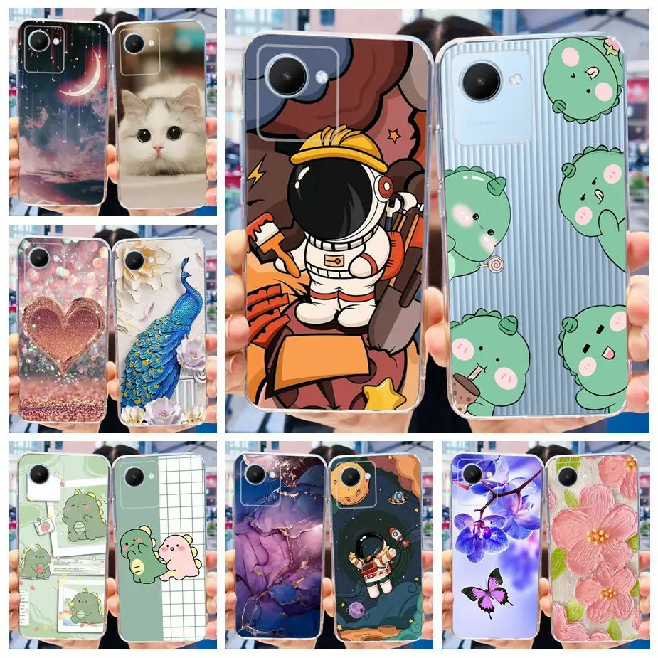 Funda de silicona transparente para teléfono Realme, carcasa trasera pintada bonita para Realme, C30s, C, 30 s, RealmeC30