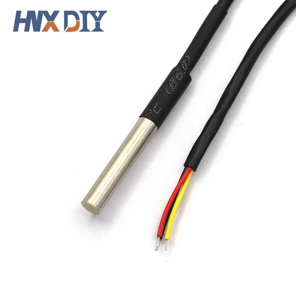 10 Uds. Sensor de temperatura de sonda de temperatura de rosca DS18B20 impermeable paquete de acero inoxidable 1m 2m 3m 5m cable 18B20 para arduino - imagen 5