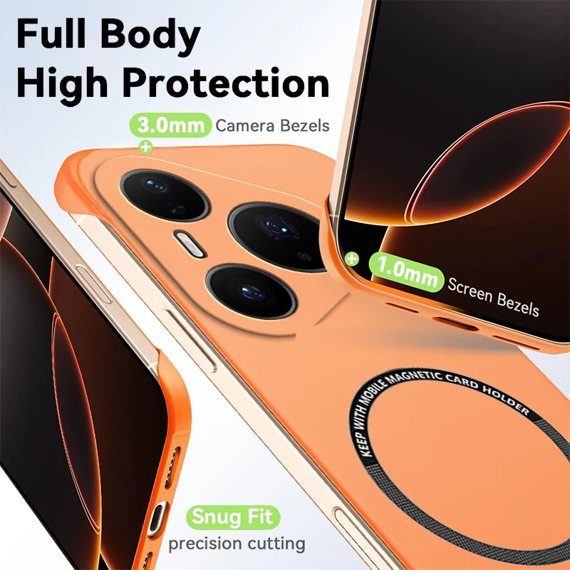 Fundas magnéticas delgadas para Huawei Pura 80 Pro Ultra sin marco, funda dura ligera mate antiarañazos, armadura sin bordes a prueba de golpes - imagen 4