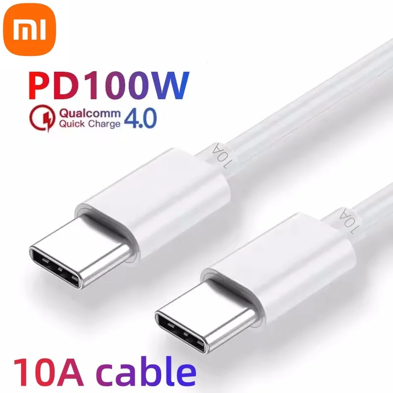 Original Xiaomi Type-C a Type-C 10A 100W, adecuado para Apple15 16, Huawei, OPPO Xiaomi, Macbook, iPad, cable de datos de carga rápida