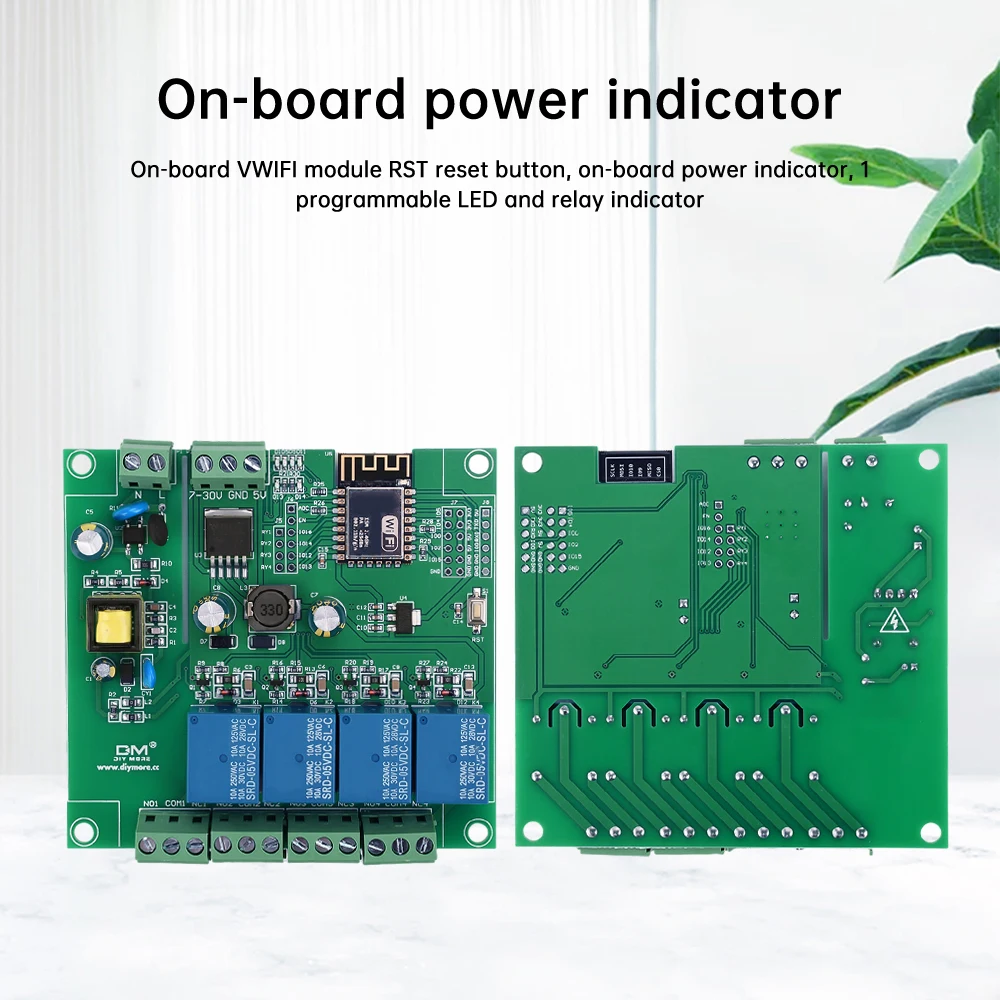 Módulo de relé WIFI inalámbrico ESP8266 de 4 canales, placa de desarrollo de ESP-12F AC/DC 5V/7-28V/5-80V, Control por aplicación remota e-welink - imagen 4