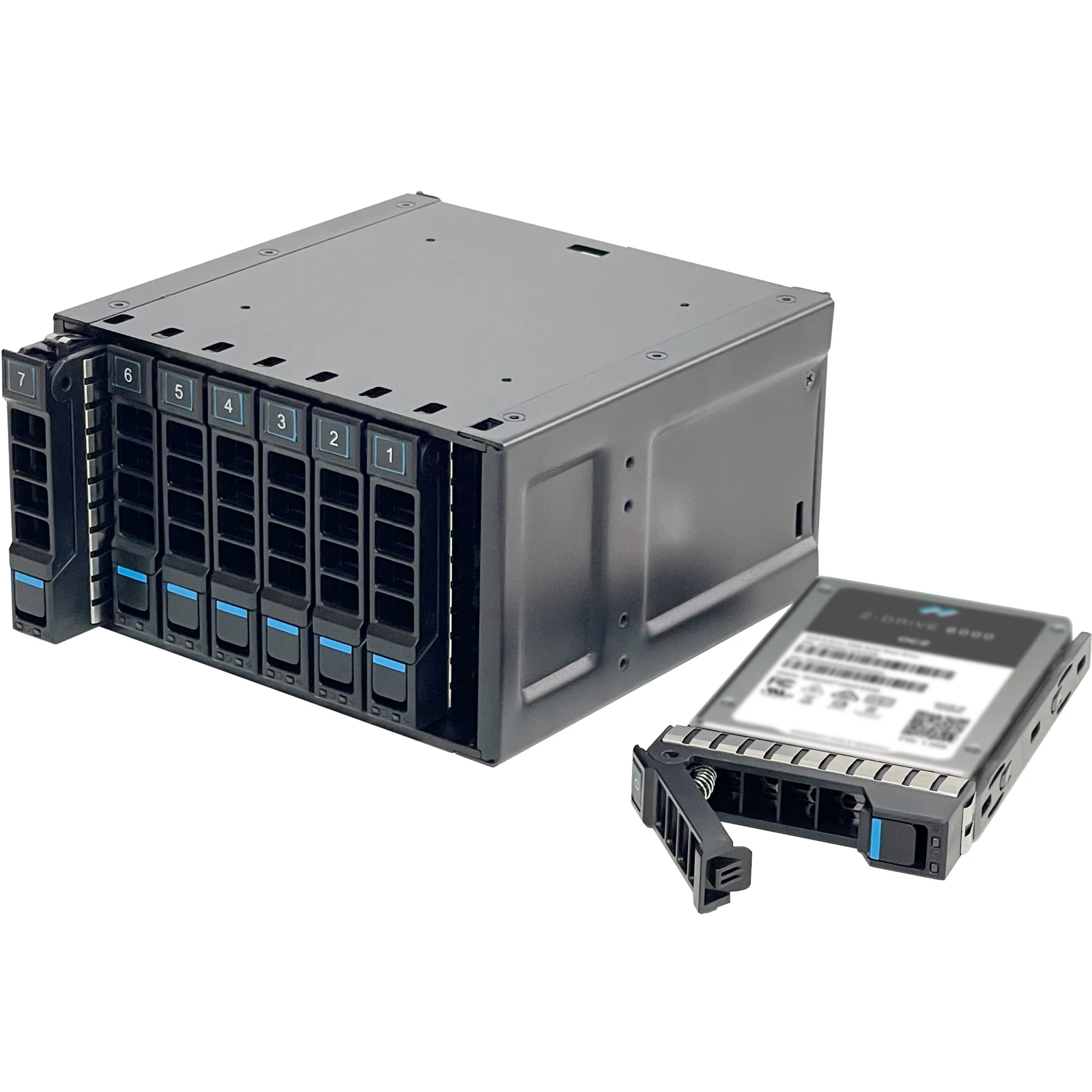 ZhenLoong 8 Bay 2,5 pulgadas NVMe U.2 SSD duro módulo intercambiable en caliente jaula Gen4 32Gb plano posterior SFF8654 espacio de instalación de 2 DVD-ROM - imagen 4