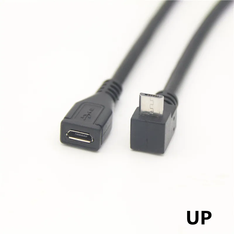 Cable de extensión Micro USB 2.0 macho a hembra de 90 grados arriba abajo izquierda derecha - imagen 5