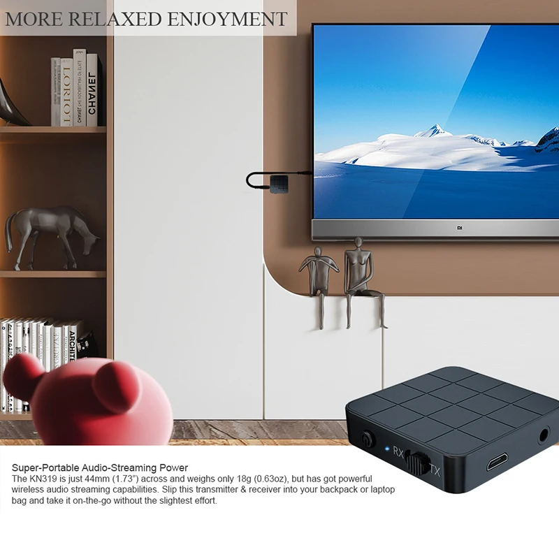 Con receptor y transmisor de Audio Bluetooth BT5.0, adaptador de conversión de música estéreo de doble canal, conector auxiliar de 3,5mm, Dongle USB de sonido RCA - imagen 5